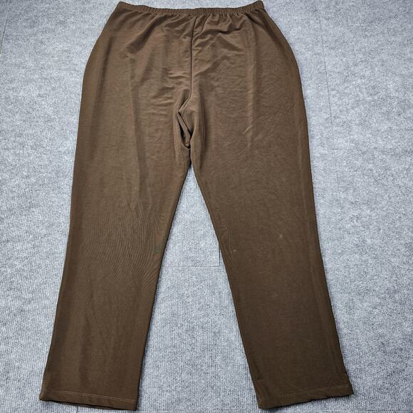Susan Graver Essentials Pants Womens 1X Brown Liquid Knit Pull On Stretch - Picture 7 of 7